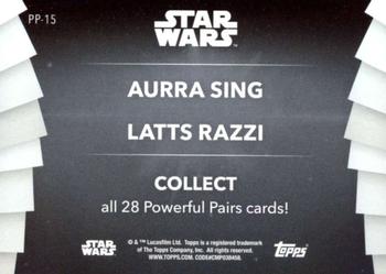 2020 Topps Women of Star Wars - Powerful Pairs #PP-15 Aurra Sing / Latts Razzi Back