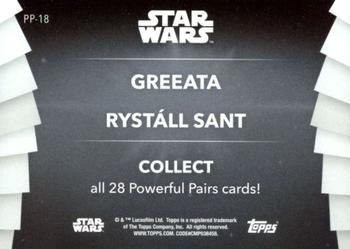 2020 Topps Women of Star Wars - Powerful Pairs #PP-18 Greeata / Rystáll Sant Back