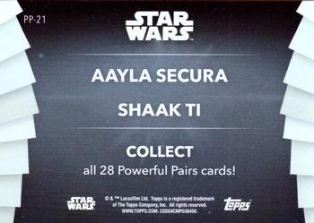 2020 Topps Women of Star Wars - Powerful Pairs #PP-21 Aayla Secura / Shaak Ti Back