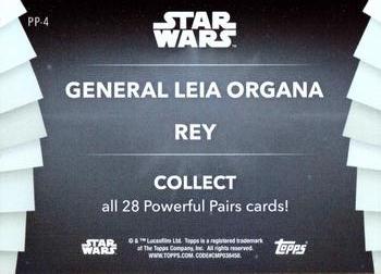 2020 Topps Women of Star Wars - Powerful Pairs Green #PP-4 General Leia Organa / Rey Back
