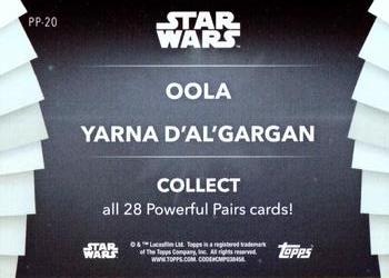 2020 Topps Women of Star Wars - Powerful Pairs Green #PP-20 Oola / Yarna D'Al'Gargan Back