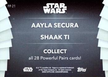 2020 Topps Women of Star Wars - Powerful Pairs Green #PP-21 Aayla Secura / Shaak Ti Back