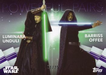 2020 Topps Women of Star Wars - Powerful Pairs Purple #PP-1 Luminara Unduli / Barriss Offee Front