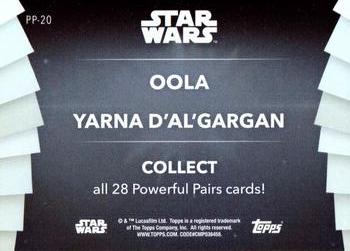 2020 Topps Women of Star Wars - Powerful Pairs Purple #PP-20 Oola / Yarna D'Al'Gargan Back