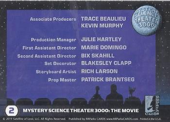 2019 RRParks Mystery Science Theater 3000 Series Three - MST3K: The Movie #2 Associate Producers - Production Manager Back