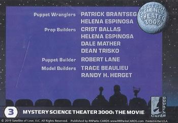 2019 RRParks Mystery Science Theater 3000 Series Three - MST3K: The Movie #3 Puppet Wranglers - Prop Builders - Puppet Builder Back