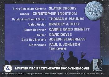 2019 RRParks Mystery Science Theater 3000 Series Three - MST3K: The Movie #4 First Assistant Camera - Loader - Production Sound Back