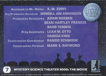 2019 RRParks Mystery Science Theater 3000 Series Three - MST3K: The Movie #7 Assistant to Mr. Mallon - Key Production Assistant Back