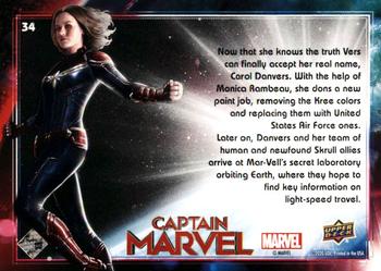 2020 Upper Deck Marvel Avengers Endgame & Captain Marvel - Captain Marvel #34 Captain Marvel Back