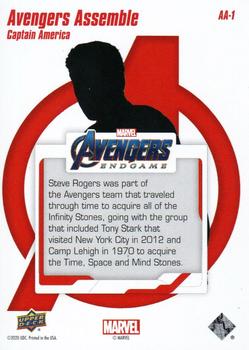 2020 Upper Deck Marvel Avengers Endgame & Captain Marvel - Avengers Assemble #AA-1 Captain America Back