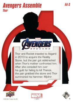 2020 Upper Deck Marvel Avengers Endgame & Captain Marvel - Avengers Assemble #AA-3 Thor Back