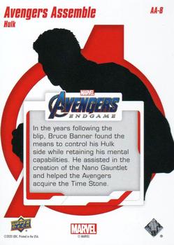 2020 Upper Deck Marvel Avengers Endgame & Captain Marvel - Avengers Assemble #AA-8 Hulk Back