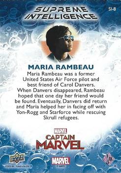 2020 Upper Deck Marvel Avengers Endgame & Captain Marvel - Captain Marvel Supreme Intelligence #SI-8 Maria Rambeau Back