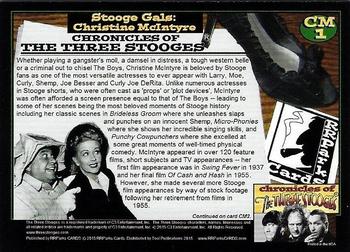 2015 RRParks Chronicles of the Three Stooges - Special Stooge Gals Subset - Christine McIntyre #CM1 Christine McIntyre Back