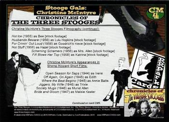 2015 RRParks Chronicles of the Three Stooges - Special Stooge Gals Subset - Christine McIntyre #CM4 Christine McIntyre Back