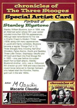 2015 RRParks Chronicles of the Three Stooges - Special Artist Cards by Macarie Claudiu #NNO Stanley Blystone Back
