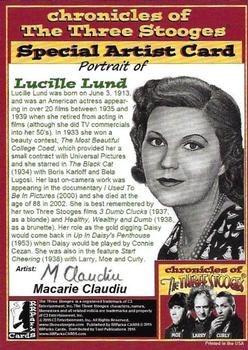 2015 RRParks Chronicles of the Three Stooges - Special Artist Cards by Macarie Claudiu #NNO Lucille Lund Back
