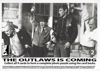2015 RRParks Chronicles of the Three Stooges - The Outlaws Is Coming Puzzle #2 Moe pointing gun in air, sheriff, Larry (puzzle top middle) Front