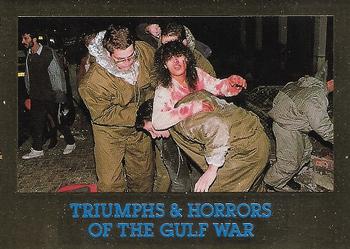 1991 Triumphs & Horrors of the Gulf War - Gold Foil Edition #11 Israeli Woman Hit by Scud Attack Front