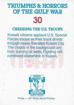 1991 Triumphs & Horrors of the Gulf War - Gold Foil Edition #30 Cheering the U.S. Troops Back