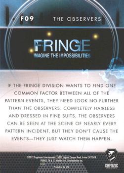 2012 Cryptozoic Fringe Seasons 1 & 2 - Our Universe #F09 The Observers Back