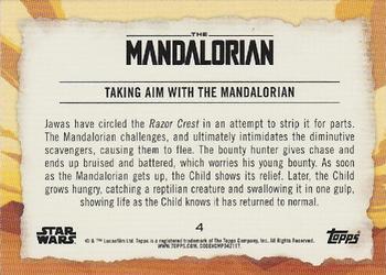 2020 Topps Star Wars The Mandalorian Journey of the Child - Green #4 Taking Aim with the Mandalorian Back
