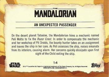 2020 Topps Star Wars The Mandalorian Journey of the Child - Green #14 An Unexpected Passenger Back