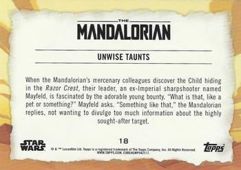 2020 Topps Star Wars The Mandalorian Journey of the Child - Green #18 Unwise Taunts Back