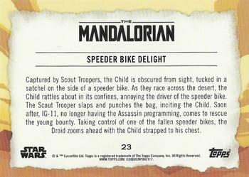 2020 Topps Star Wars The Mandalorian Journey of the Child - Green #23 Speeder Bike Delight Back