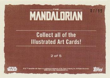 2020 Topps Star Wars The Mandalorian Journey of the Child - Illustrated Art Red #2 The Child Back