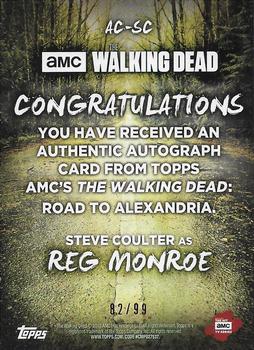 2018 Topps The Walking Dead Road to Alexandria - Autographs Rust #AC-SC Steve Coulter Back