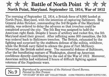 1993 Bon Air On Guard: The Heritage Collection #9 Battle of North Point Back