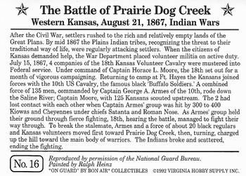 1993 Bon Air On Guard: The Heritage Collection #16 The Battle of Praire Dog Creek Back