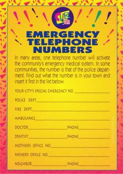 1993 Club Pro Set Promos #NNO Emergency Telephone Numbers Front