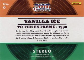 2015 Panini Americana - Certified Albums Silver #6 Vanilla Ice Back