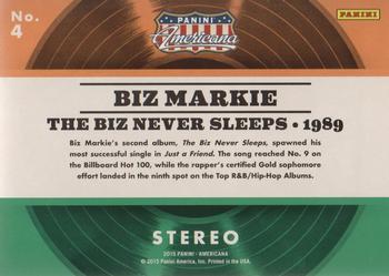 2015 Panini Americana - Certified Singles Silver #4 Biz Markie Back