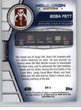 2020 Topps Star Wars Holocron Series #BH-2 Boba Fett Back