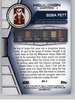 2020 Topps Star Wars Holocron Series #BH-4 Boba Fett Back