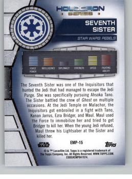 2020 Topps Star Wars Holocron Series #Emp-15 Seventh Sister Back