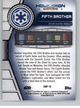 2020 Topps Star Wars Holocron Series #Emp-16 Fifth Brother Back