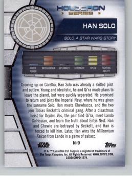 2020 Topps Star Wars Holocron Series #N-9 Han Solo Back