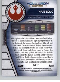 2020 Topps Star Wars Holocron Series #Reb-17 Han Solo Back