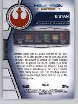 2020 Topps Star Wars Holocron Series #Reb-32 Bistan Back