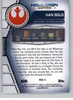 2020 Topps Star Wars Holocron Series #Res-4 Han Solo Back