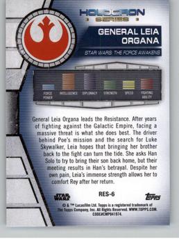 2020 Topps Star Wars Holocron Series #Res-6 General Leia Organa Back