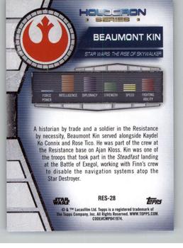 2020 Topps Star Wars Holocron Series #Res-28 Beaumont Kin Back