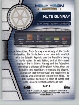 2020 Topps Star Wars Holocron Series #Sep-1 Nute Gunray Back