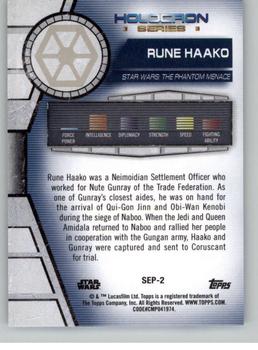 2020 Topps Star Wars Holocron Series #Sep-2 Rune Haako Back