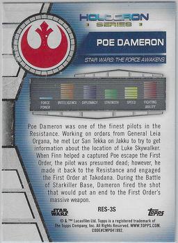 2020 Topps Star Wars Holocron Series #Res-3S Poe Dameron Back