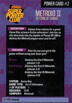 1992-95 Nintendo Power Super Power Club #2 Metroid II: Return of Samus Back